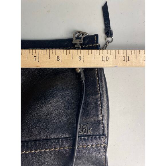 The Sak Iris Leather Crossbody Clutch Purse Classic Black Bag Small Boho - Picture 10 of 12